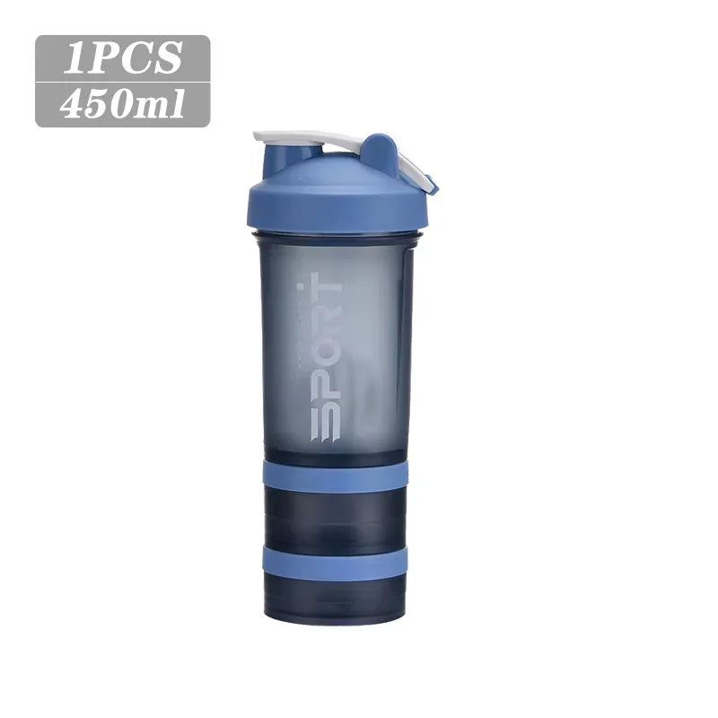 500ML 3-layer Sports Water Bottle Protein Shaker