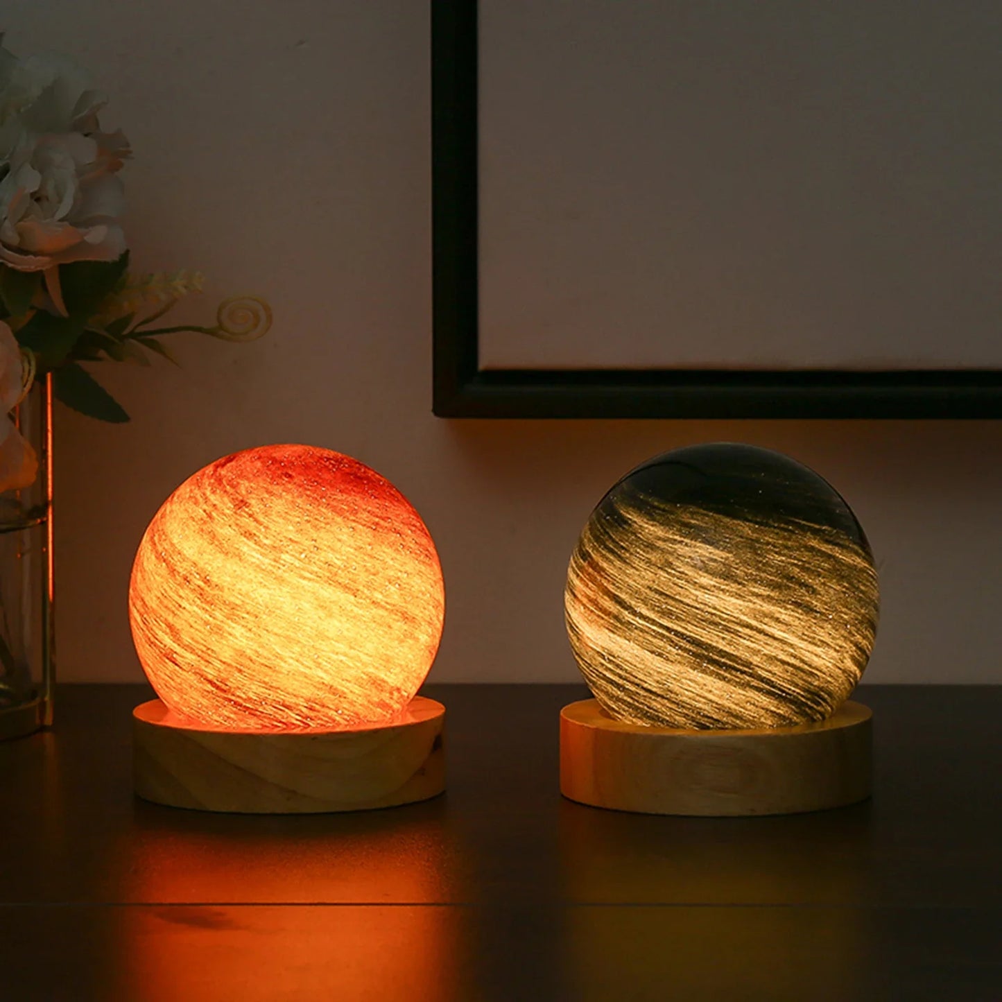 3D Planet Crystal Ball LED Night Light Moon