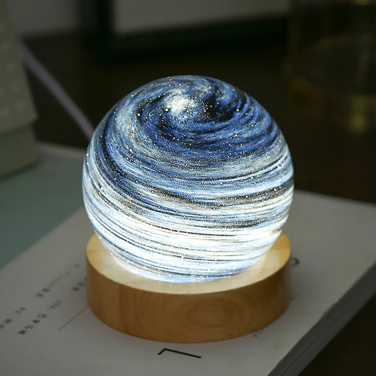 3D Planet Crystal Ball LED Night Light Moon