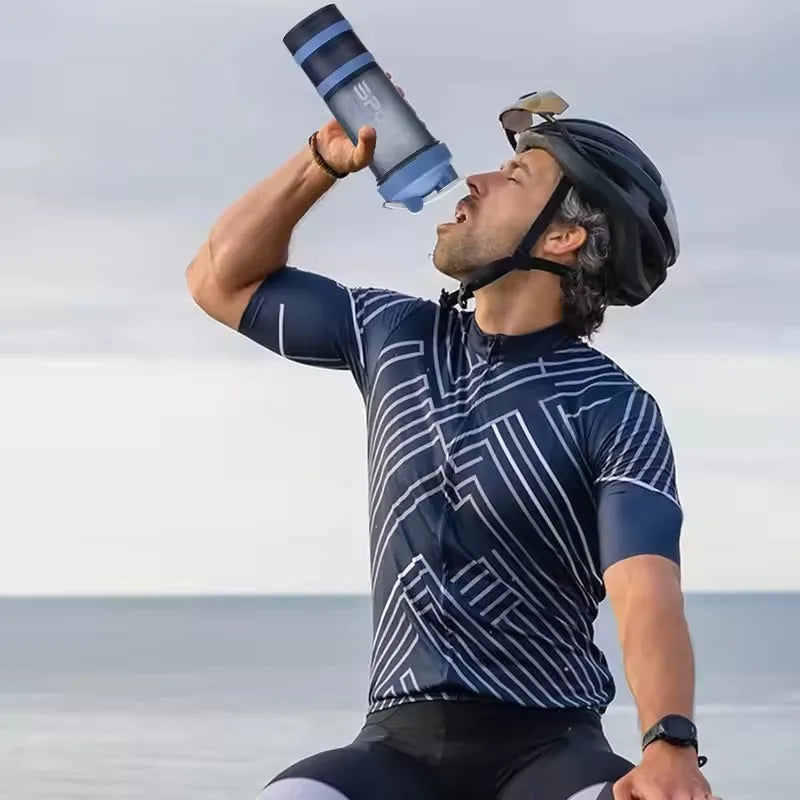 500ML 3-layer Sports Water Bottle Protein Shaker