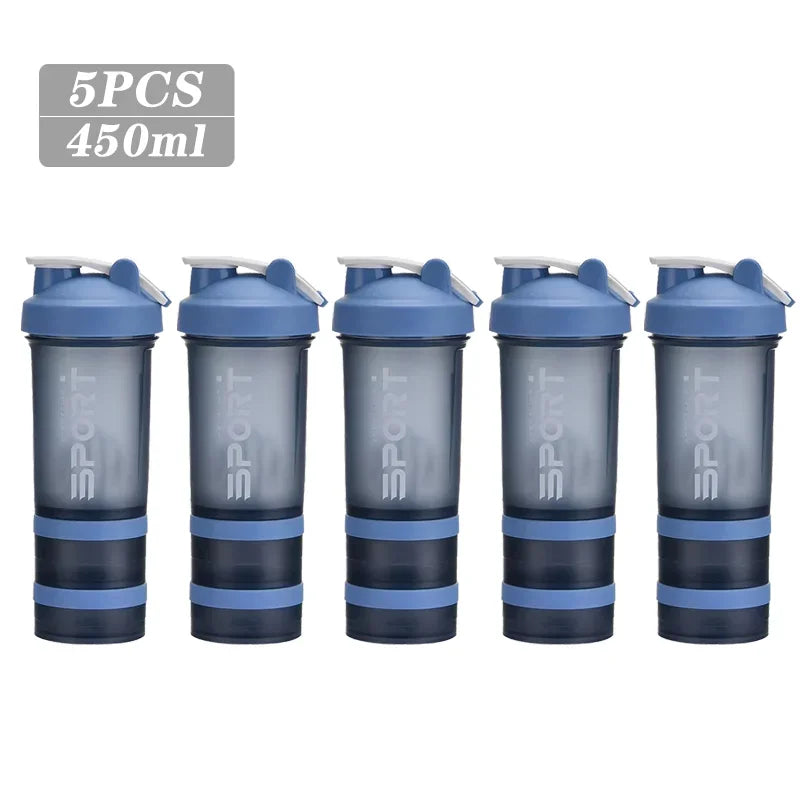 500ML 3-layer Sports Water Bottle Protein Shaker