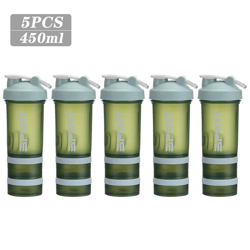 500ML 3-layer Sports Water Bottle Protein Shaker