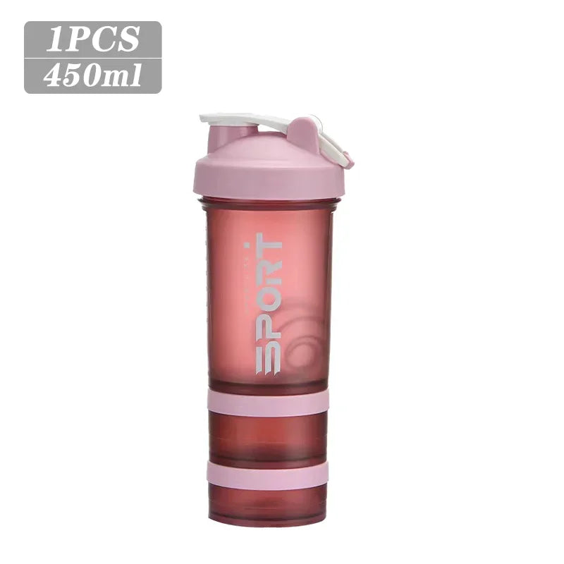 500ML 3-layer Sports Water Bottle Protein Shaker
